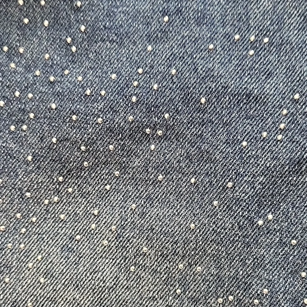 Justice Sparkle Rhinestone Wide Leg Dark Wash Girls Jeans Size 12 Slim
